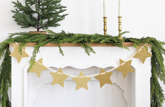 Chunky Gold Glitter Star Banner
