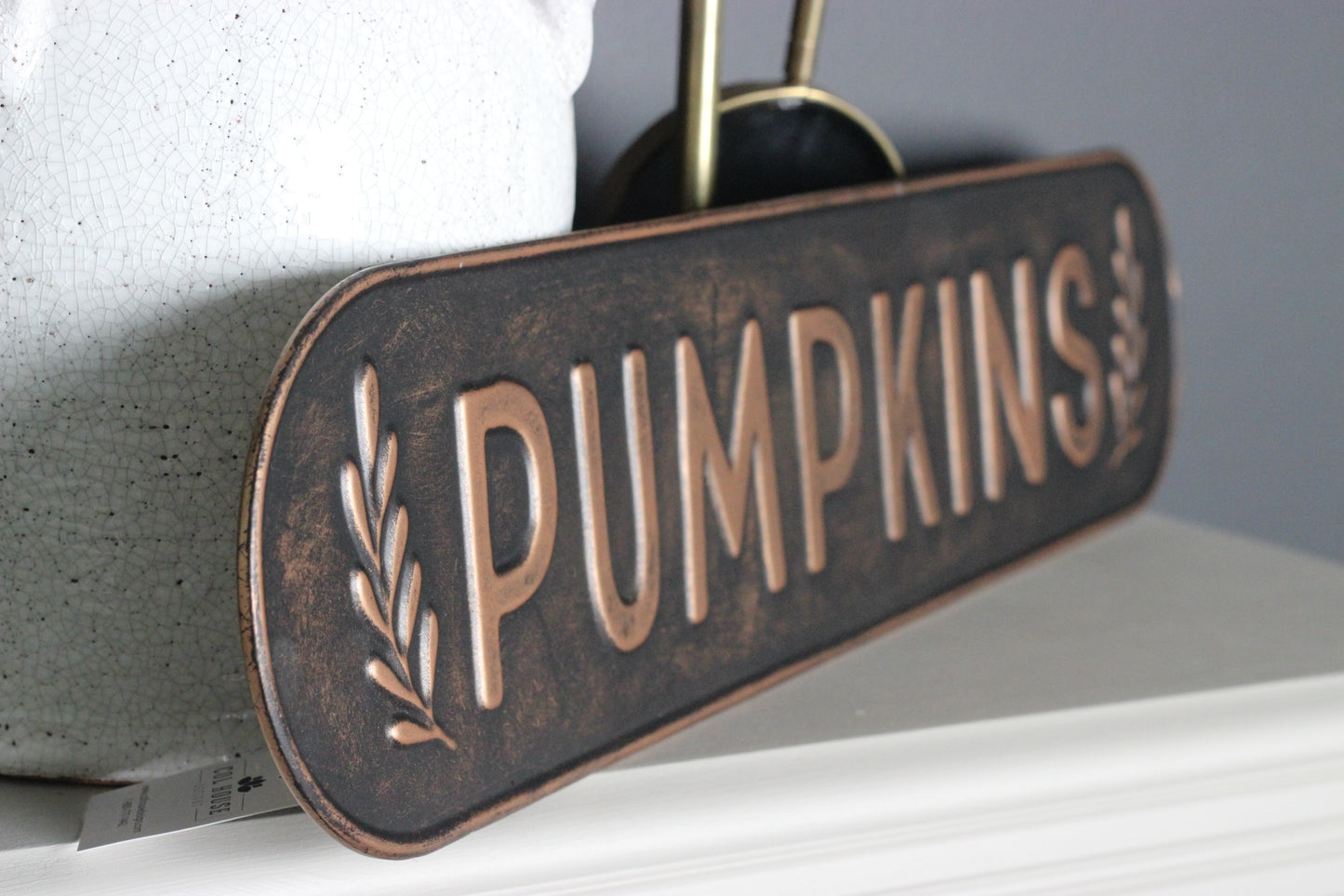 Pumpkins Brown Metal Sign