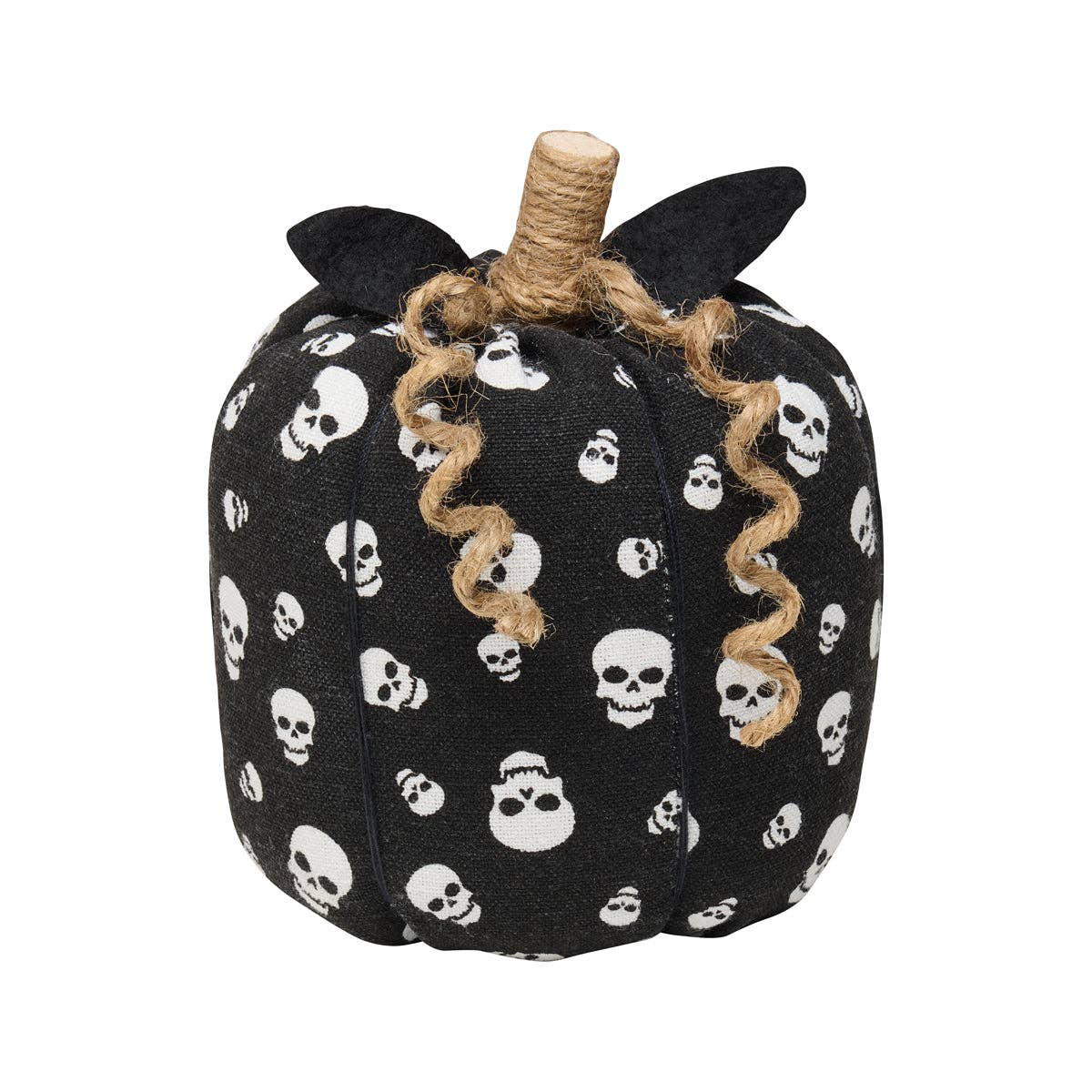 Med. BW Skull Fabric Pumpkin