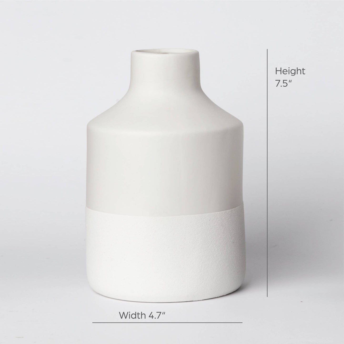 Ceramic Vase | Two tone | White + White