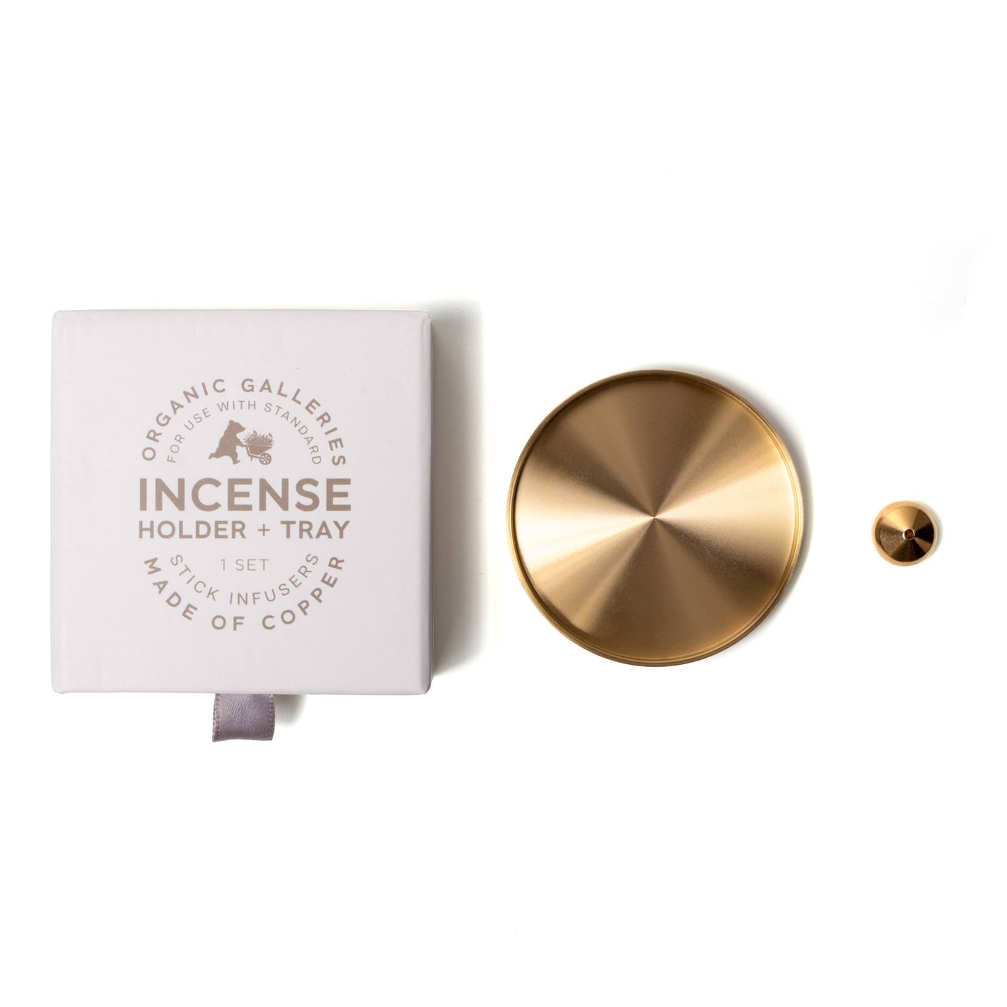 Copper Incense Holder + Tray Set