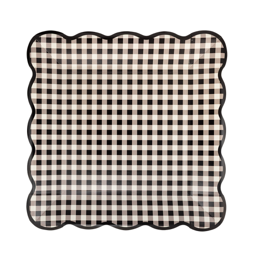 Autumn Paper Plates | Black Gingham