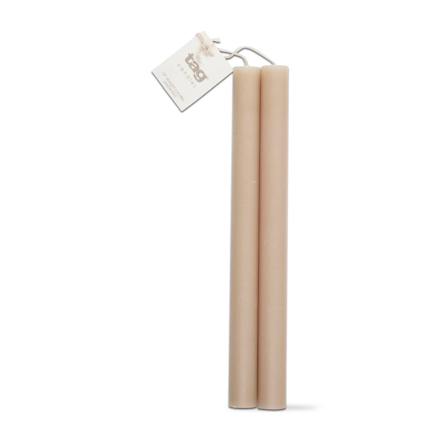 10 Inch Straight Taper Candle Set of 2 | Linen | Unscented