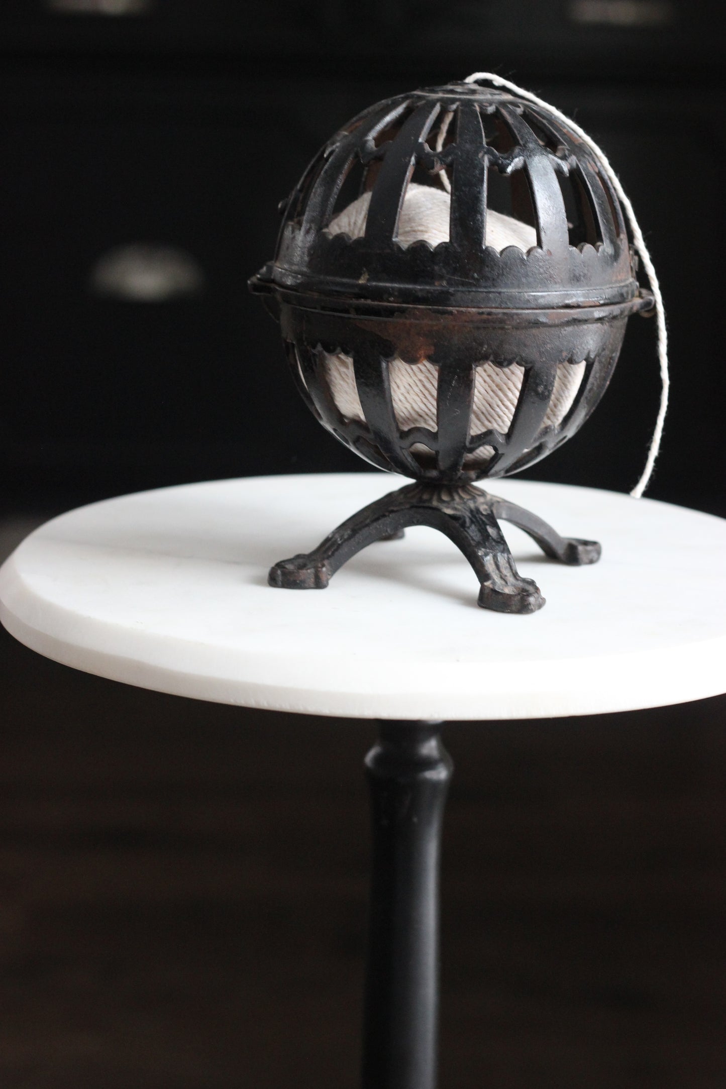 Found | Cast Iron Pedestal String Holder
