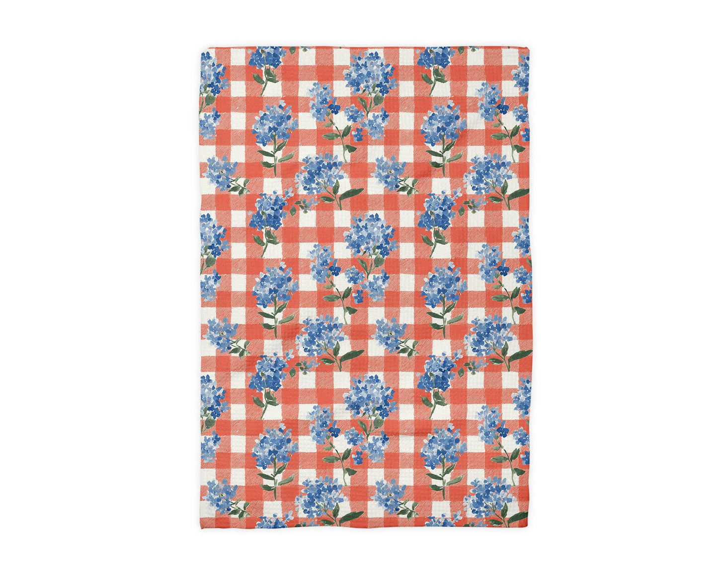 Hydrangea Red White Blue Flag Kitchen Towel