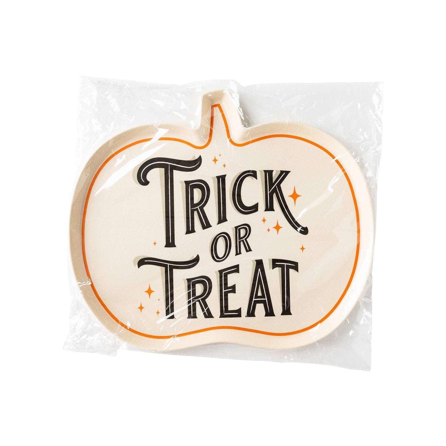 Trick or Treat Shaped Bamboo Tray