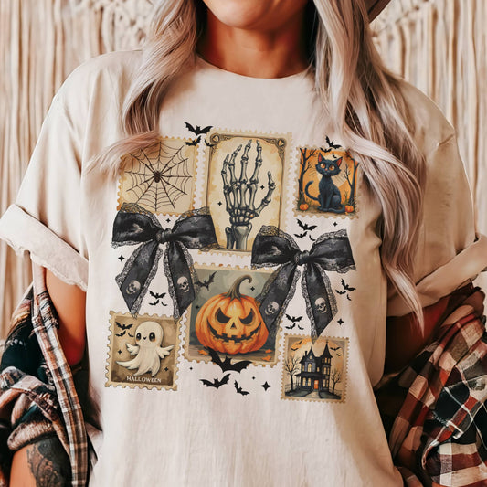 Vintage Halloween Black Bow | Graphic Tee