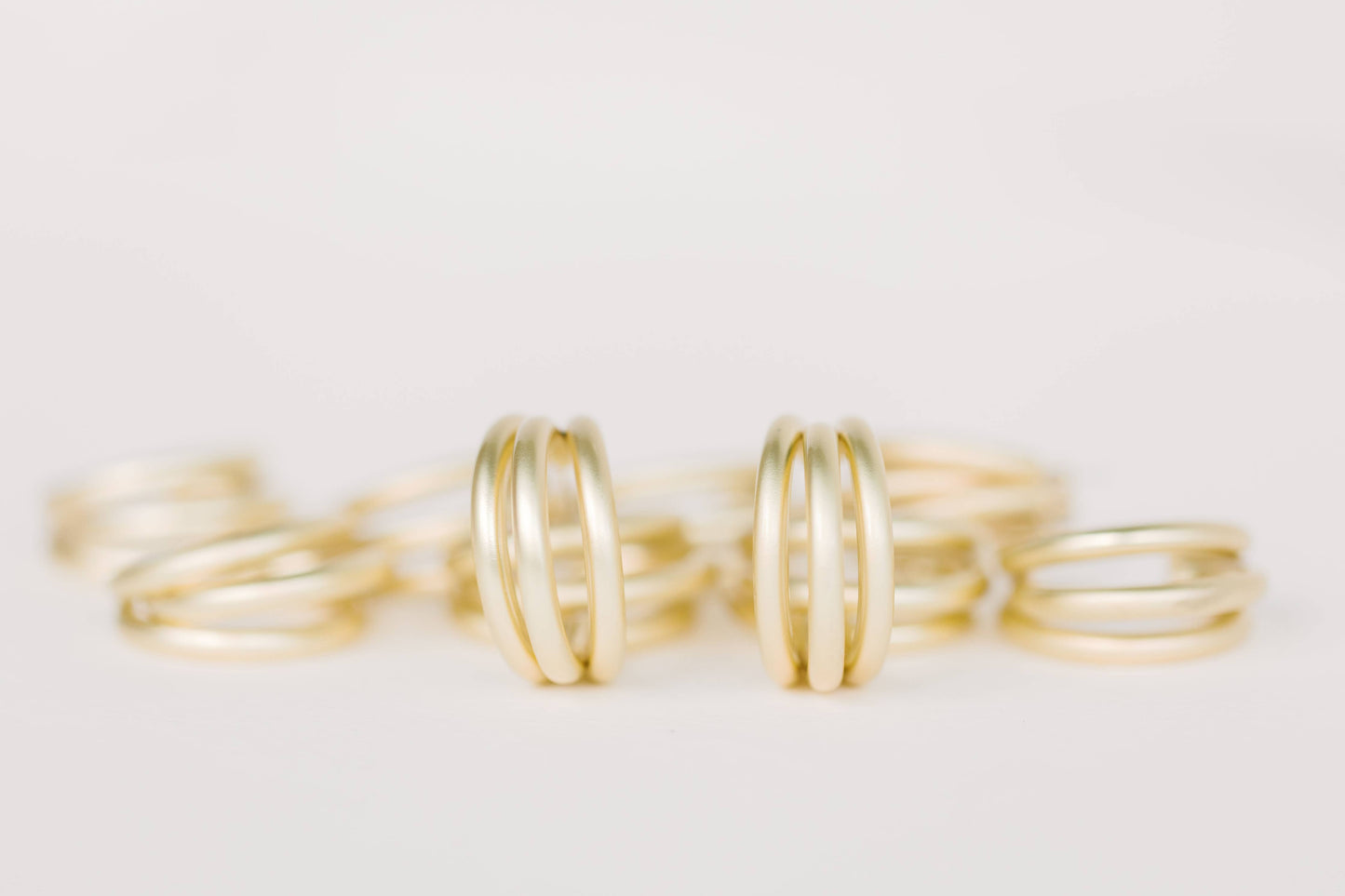 Gold Triple Statement Hoop Earrings