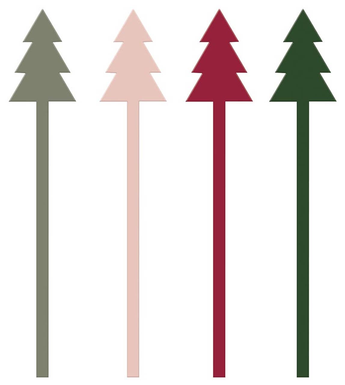 Acrylic Stir Sticks - Trees - Set of 4