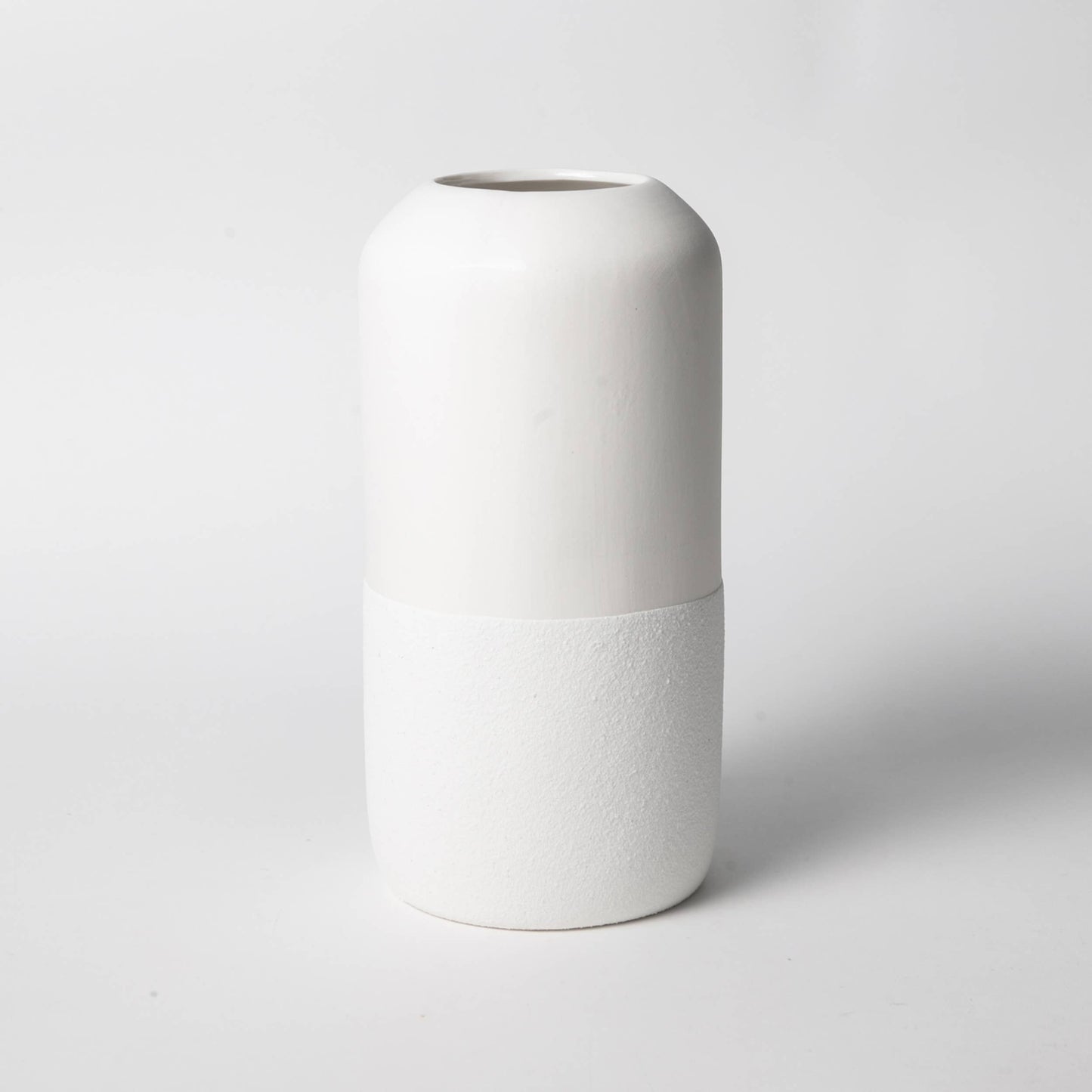 Ceramic Vase: White & White