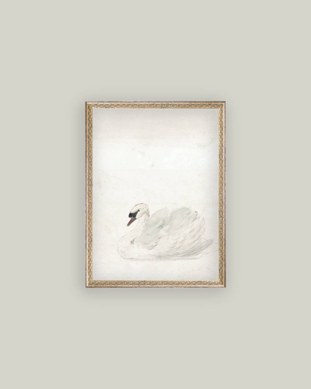 Swan Framed Antique Art