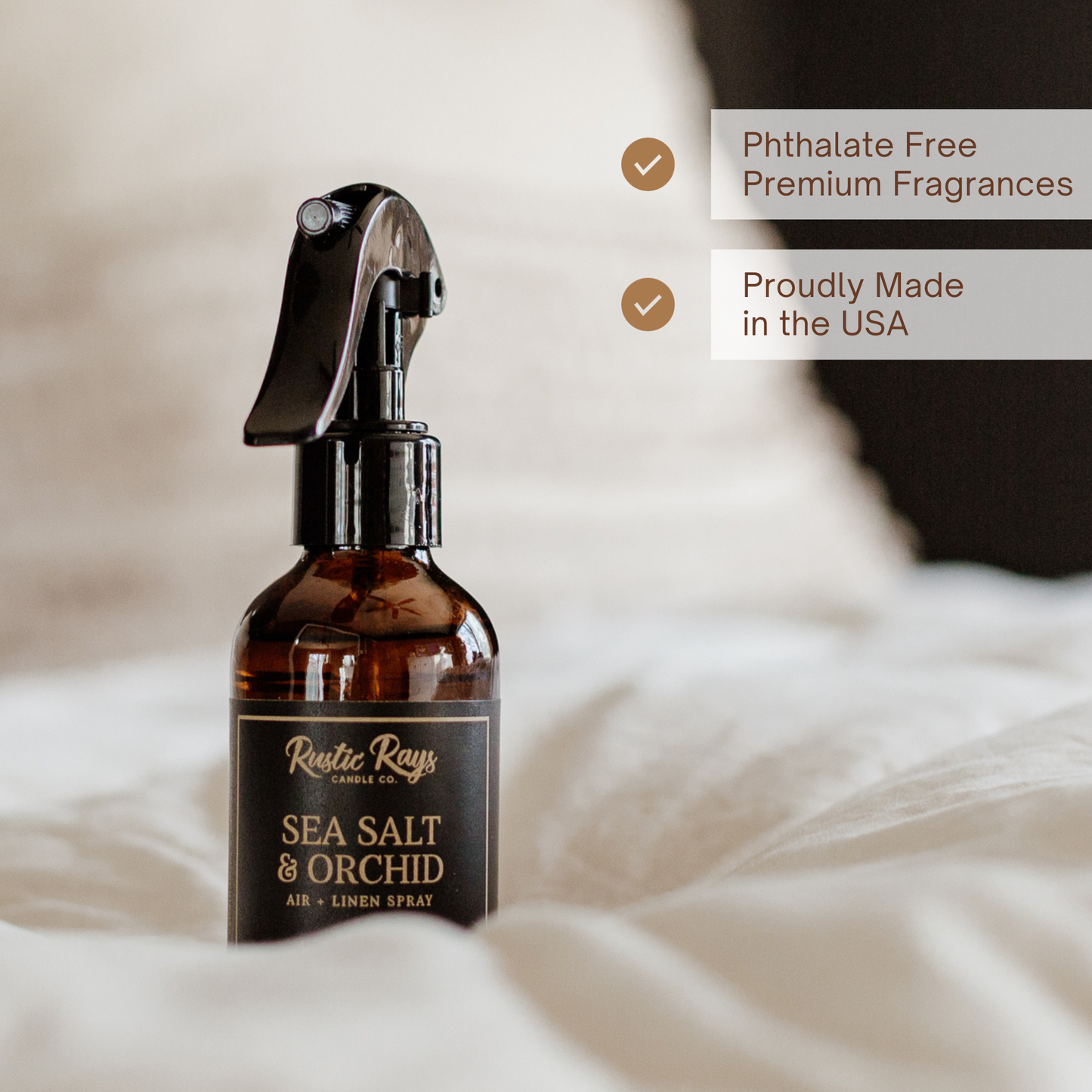 Vanilla Bean Winter Room Linen Spray - Amber Bottle - 4 oz