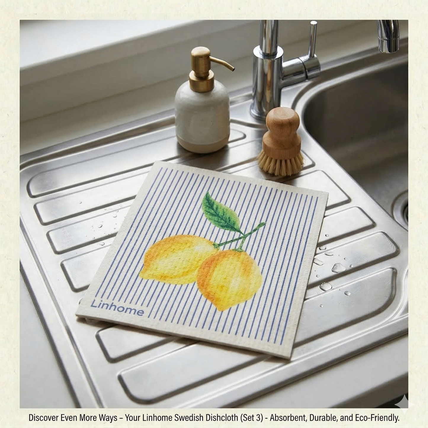 Lemon Zest Stripe | Swedish Dishcloth