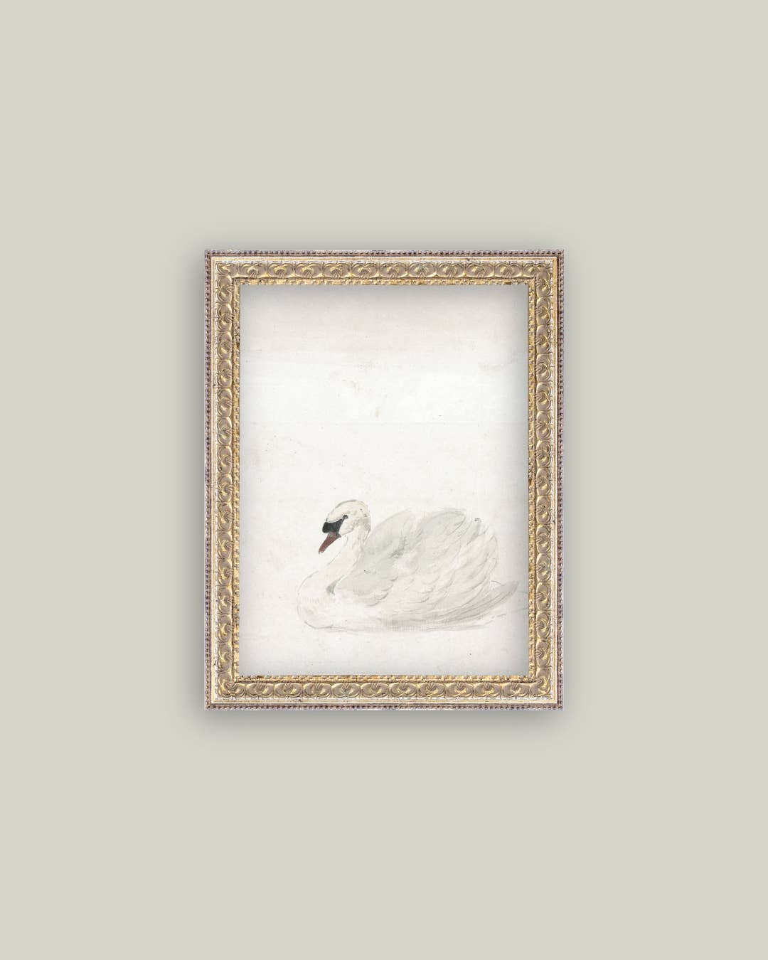 Swan Framed Antique Art