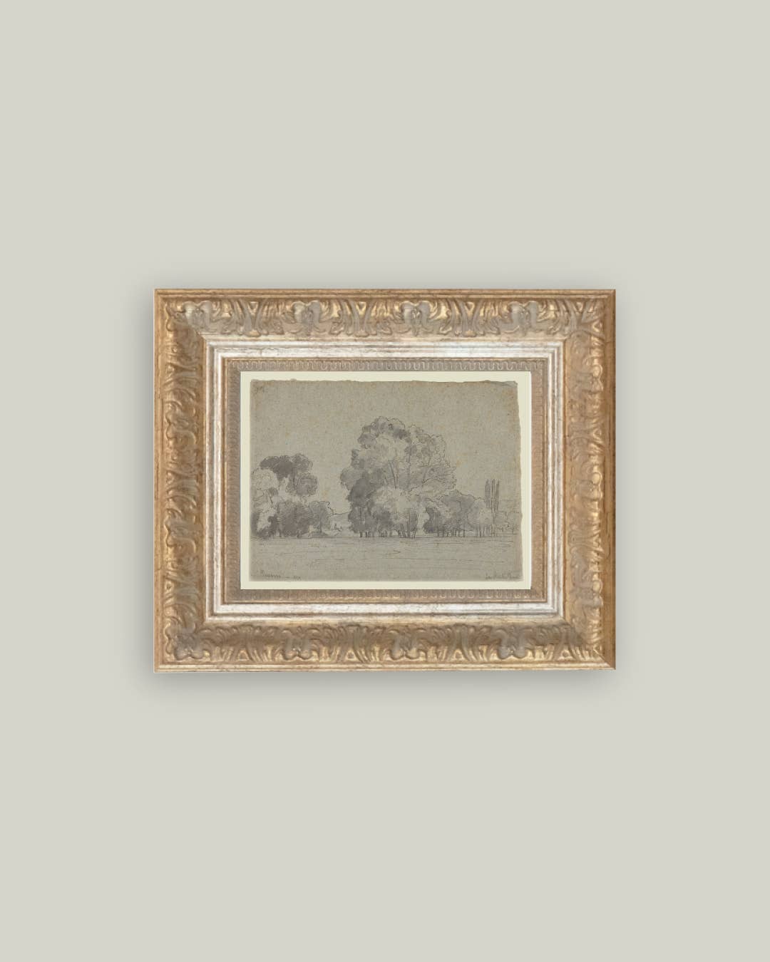 Grove Of Trees Framed Antique Art