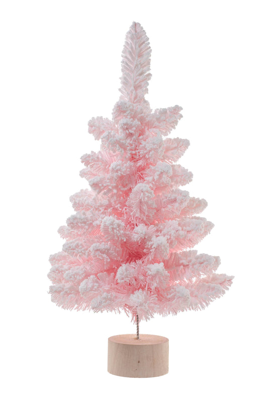 Pink Flocked Table Top Tree