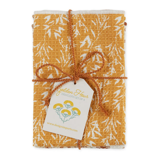 Cozy Days Printed Waffle Dishcloth |  Set of 4