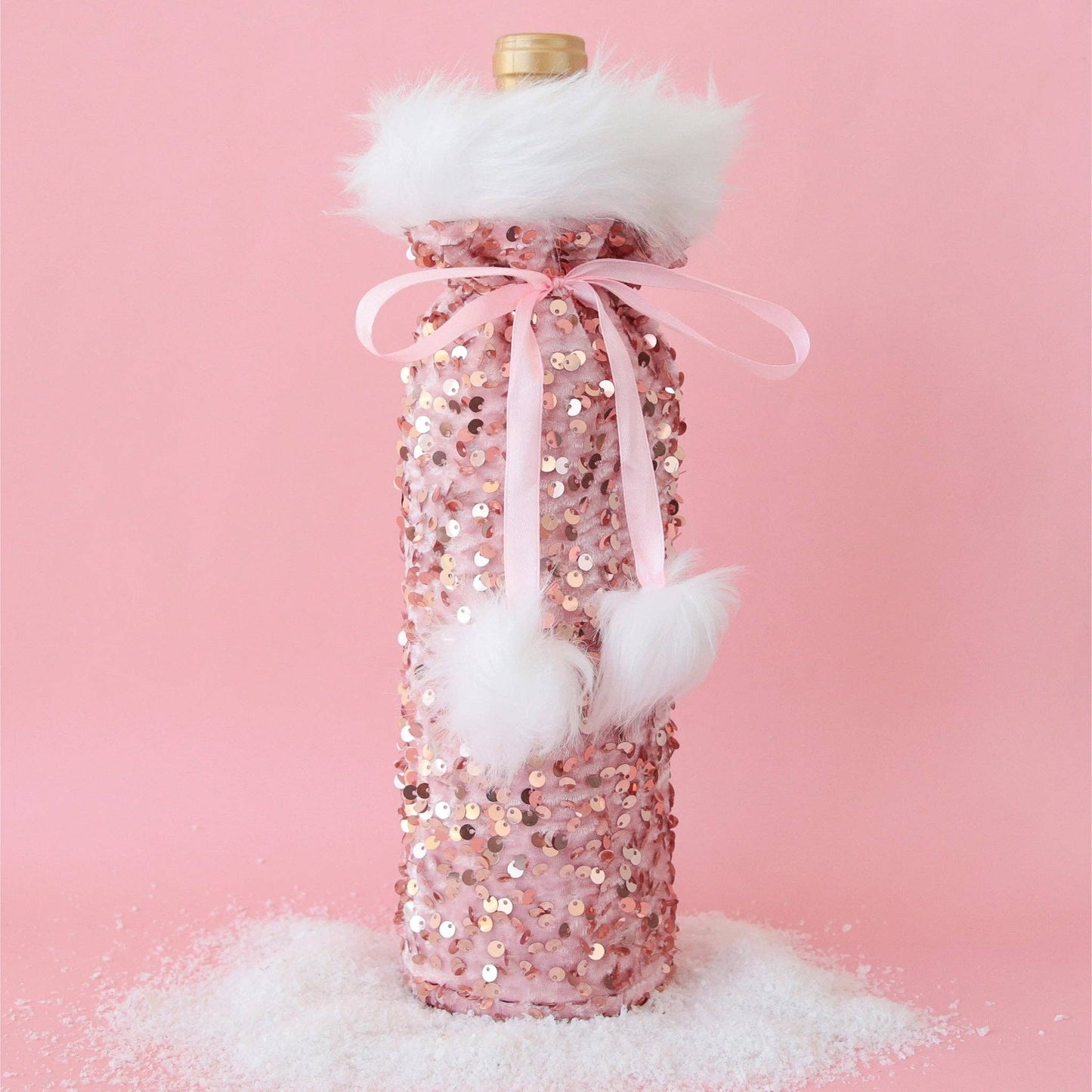 Holiday Sequin Wine Bag - Pink