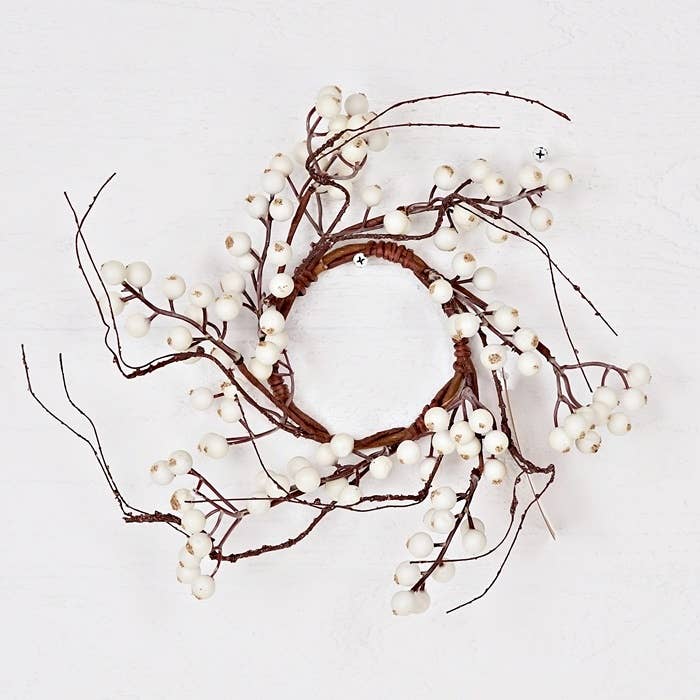 30823- 12in(3.5in)Wreath-White Snowberries with wispy twigs-