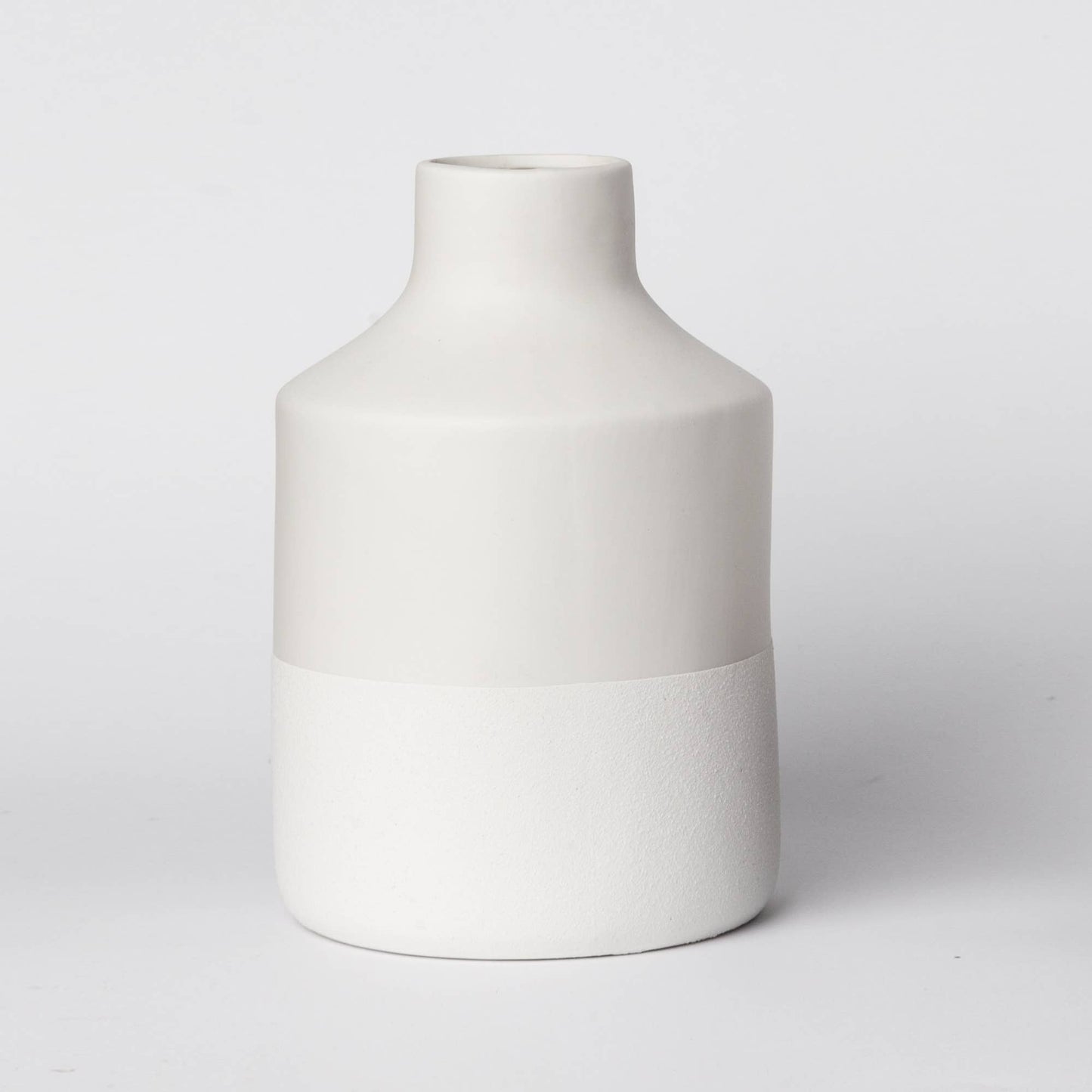 Ceramic Vase | Two tone | White + White