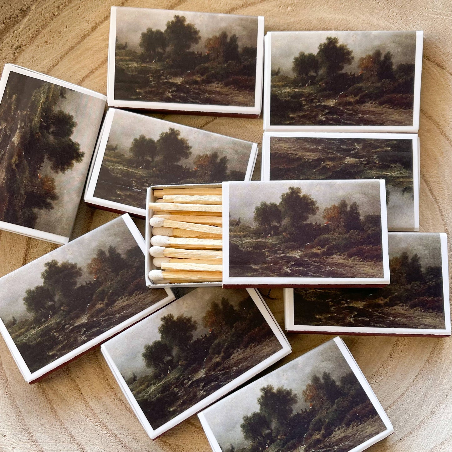 Moody Dark Match Set // Vintage Tree Landscape