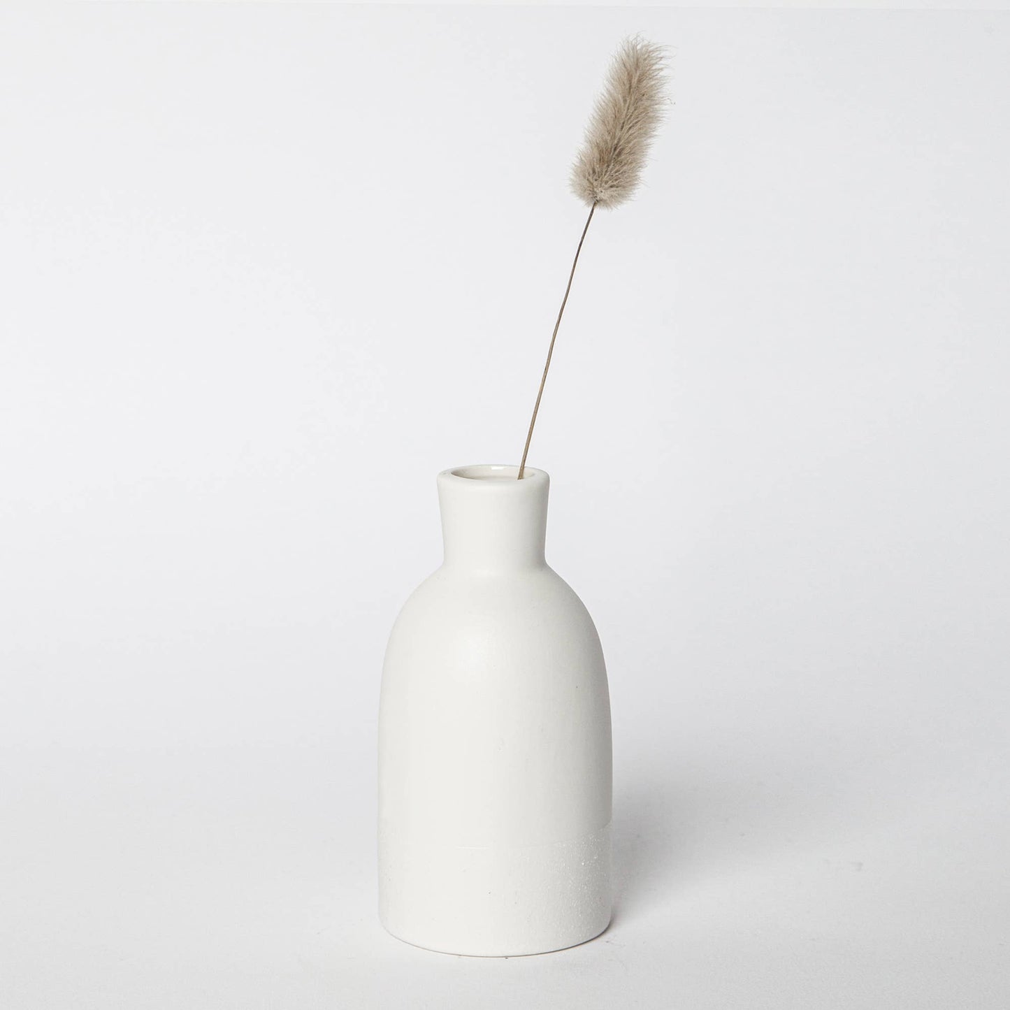Small Ceramic Vase: White & White