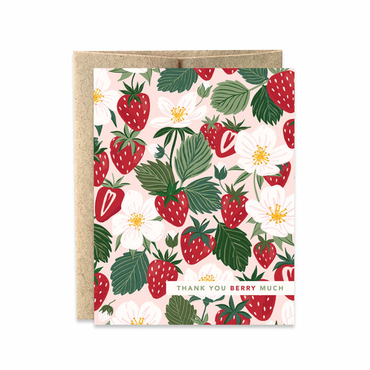Thank you Berry Much Strawberry Farm Greeting Card