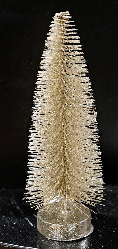 Glittered Bottle Brush Tree  | Champagne