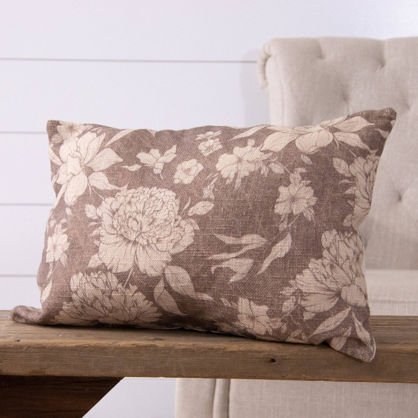 Lumbar Pillow - Sepia Floral Patterns