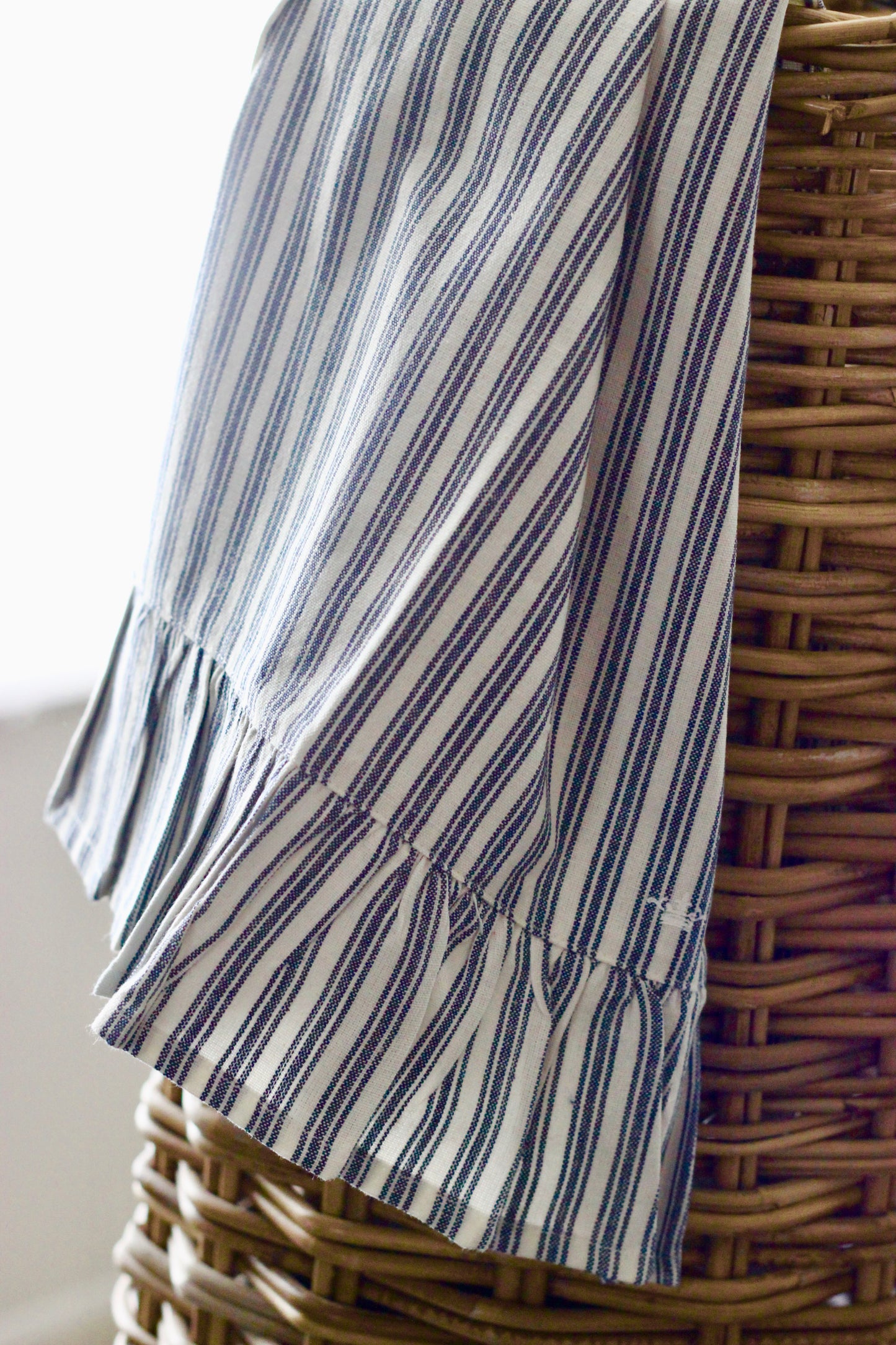 French Ticking Stripe Ruffle Towel