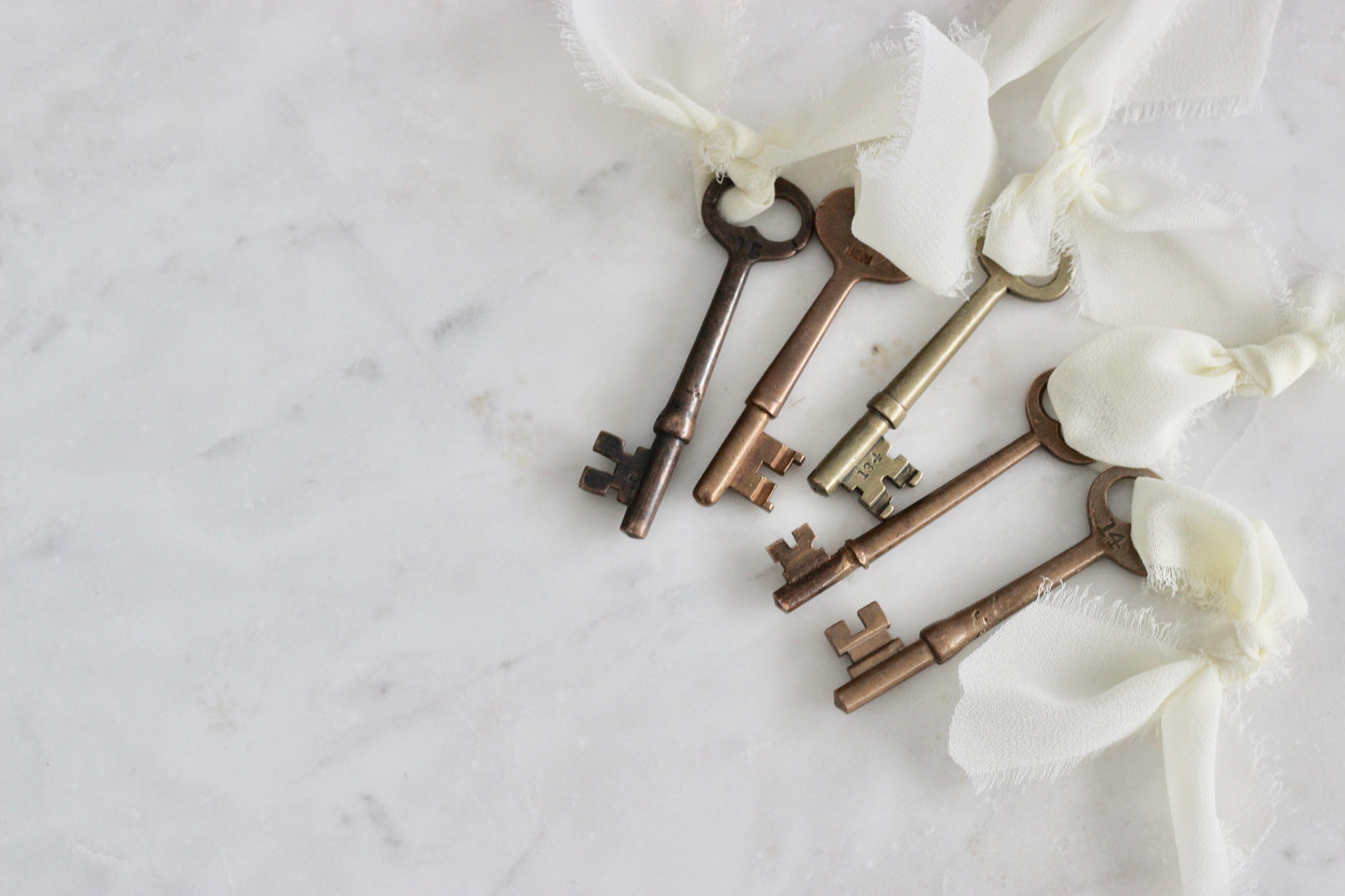 Found //  Antique Brass + Bronze Skeleton Keys