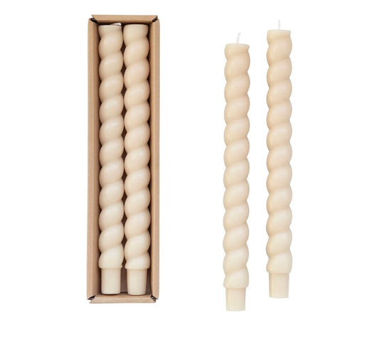 Twisted Taper Candle  Box | Set of 2