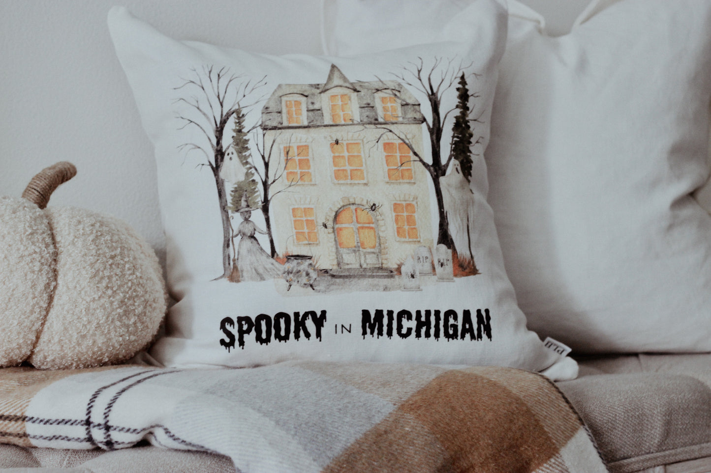 Spooky in Michigan Pillow Cover