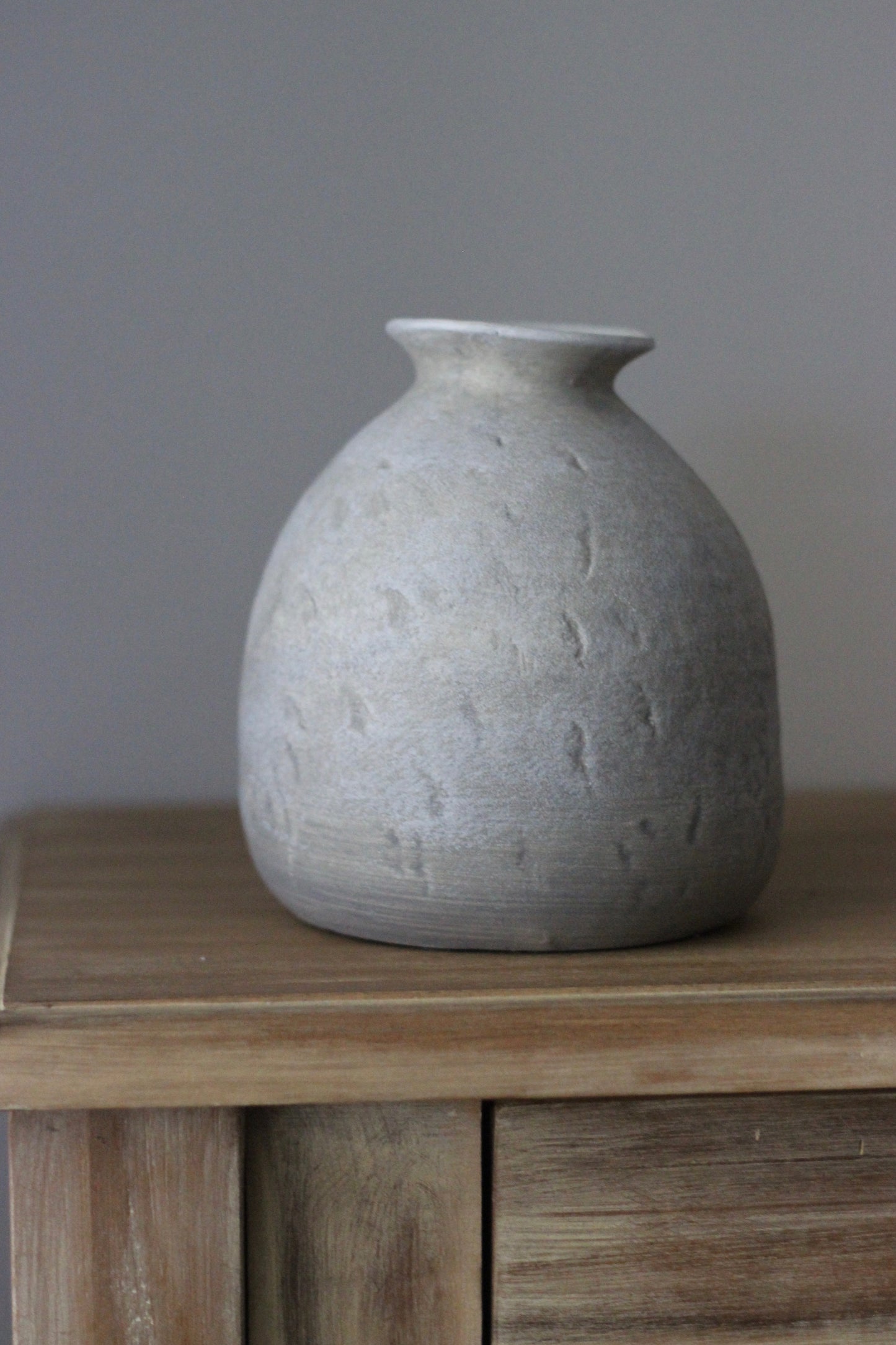 Rustic Textured Grey Vase